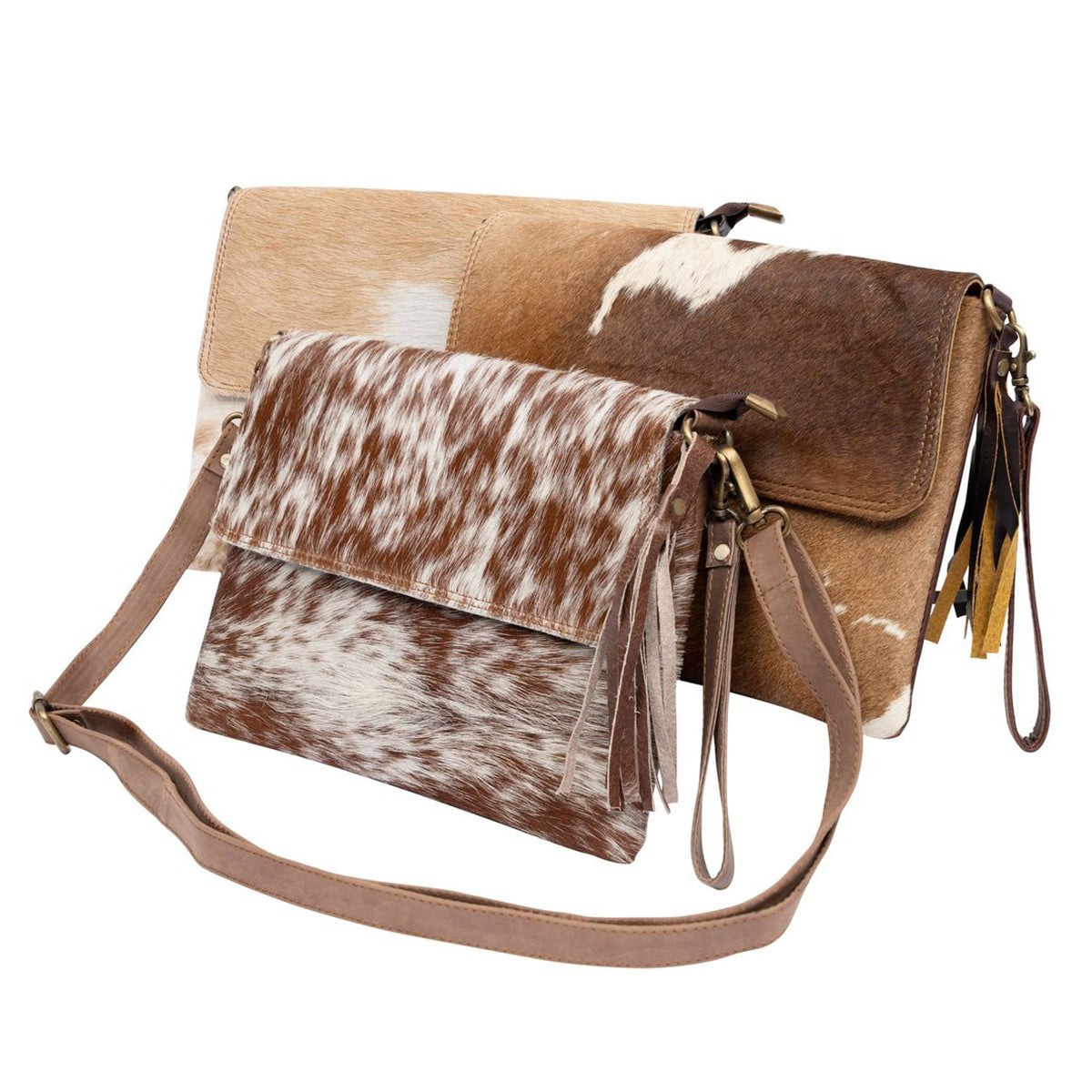 Cowhide Envelope Crossbody Purse