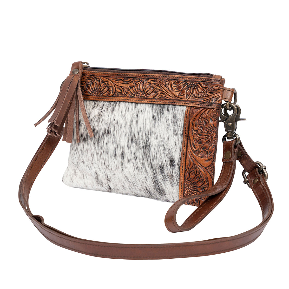 Embossed Edge Crossbody Purse