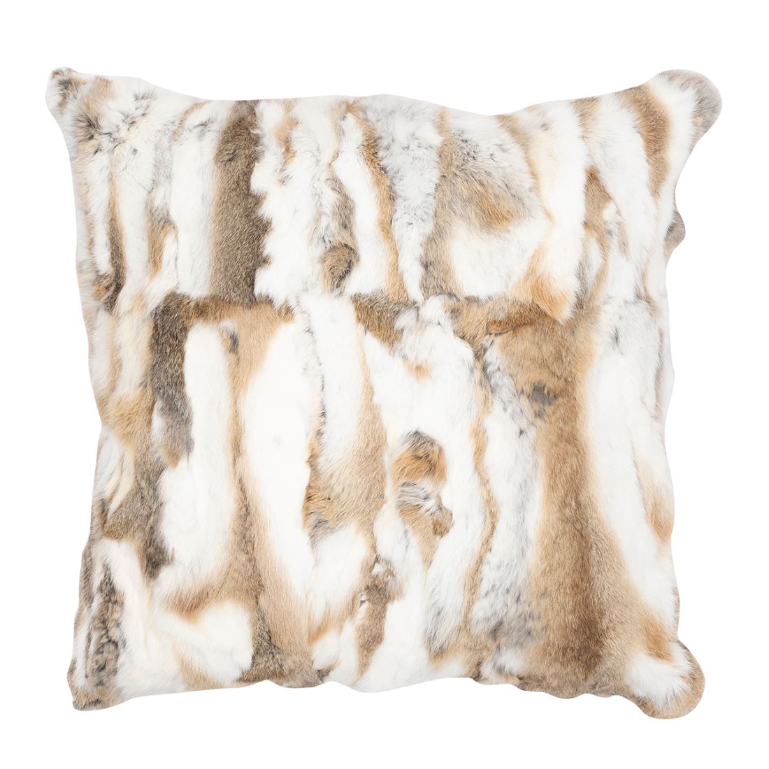 Rabbit Fur Pillows - Brown Pieced