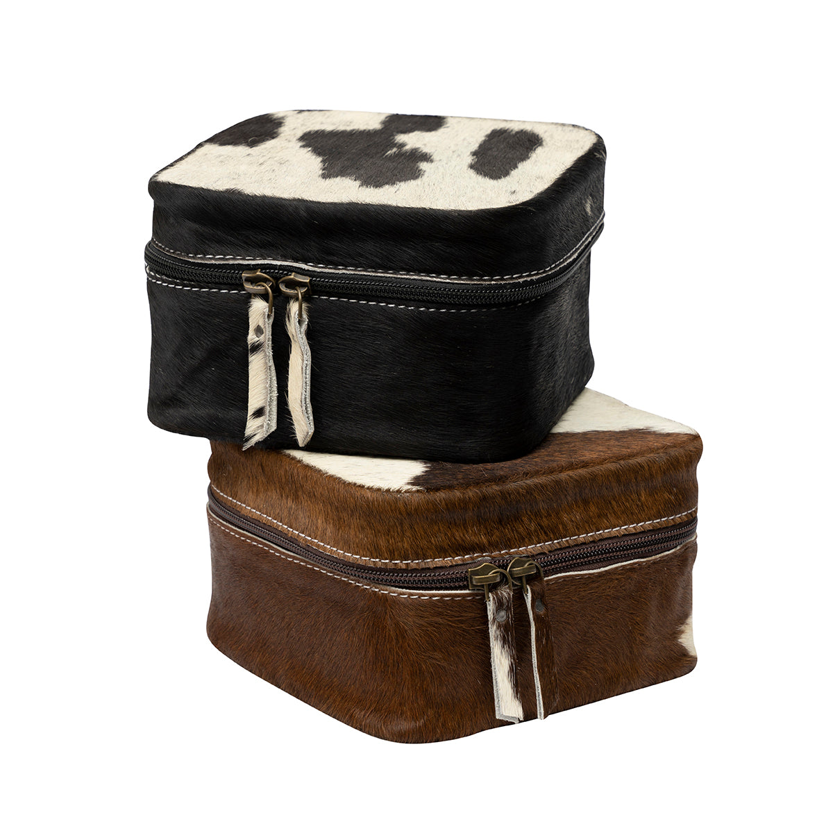 Cowhide Topped Jewelry Box