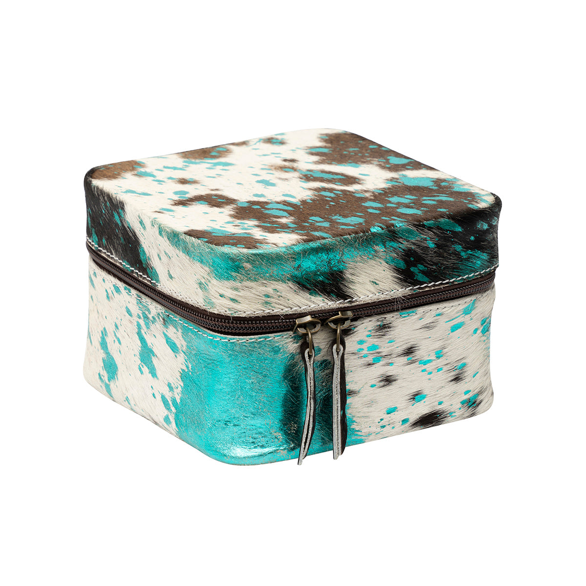 Cowhide Topped Jewelry Box