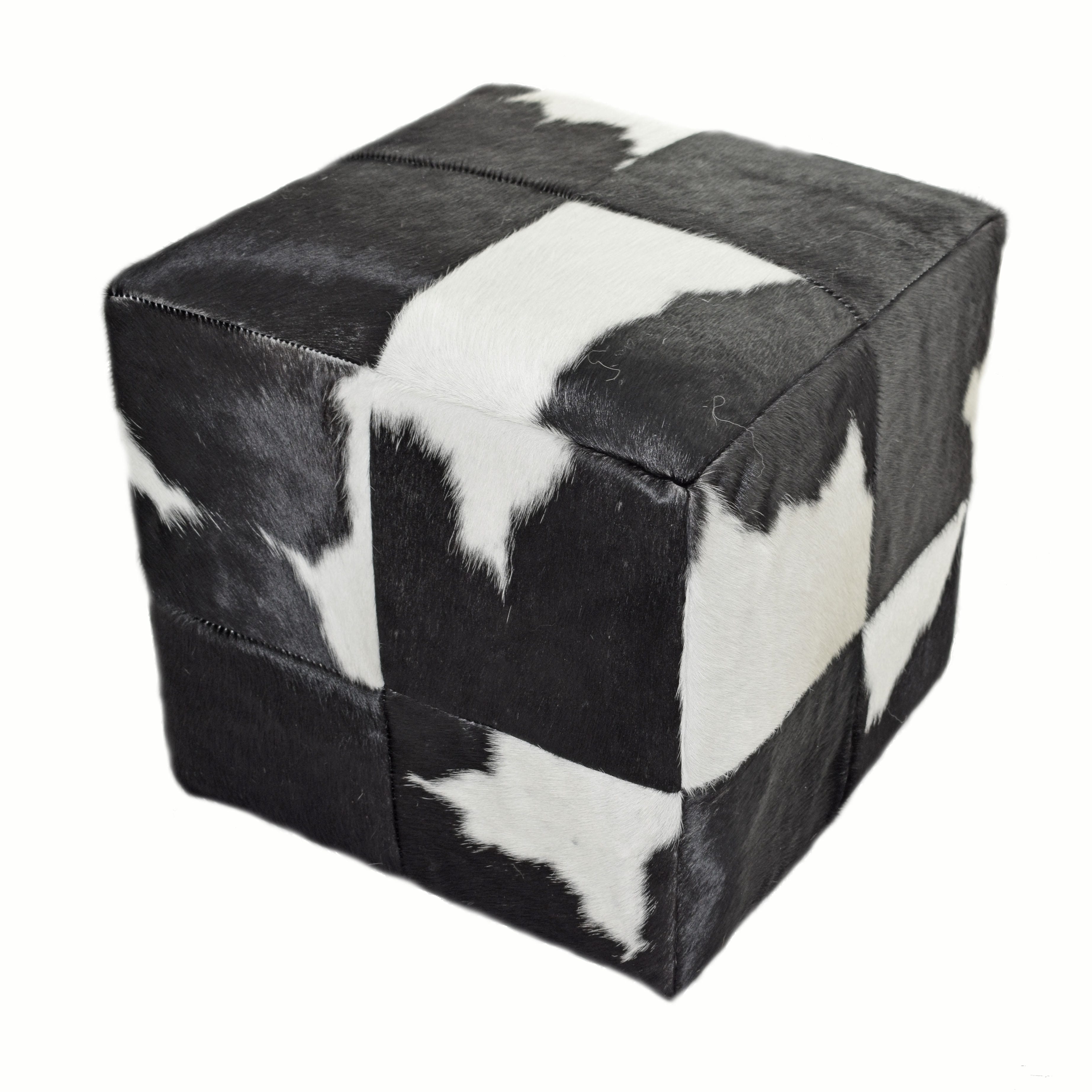 Natural Cowhide Poufs