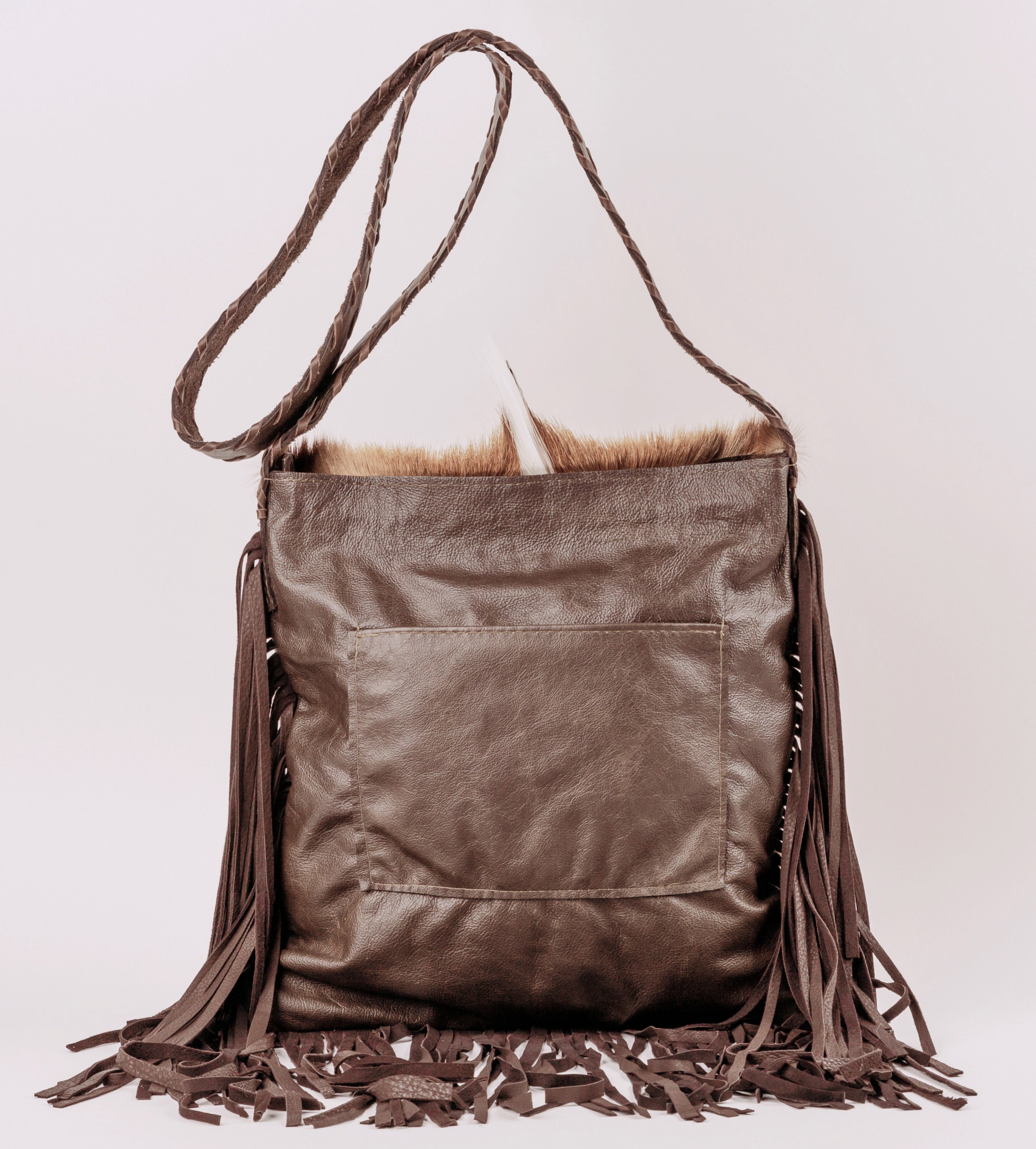 Cross body Springbok fur front and leather back