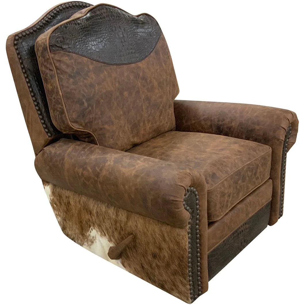 Cowhide Swivel Glider Recliner