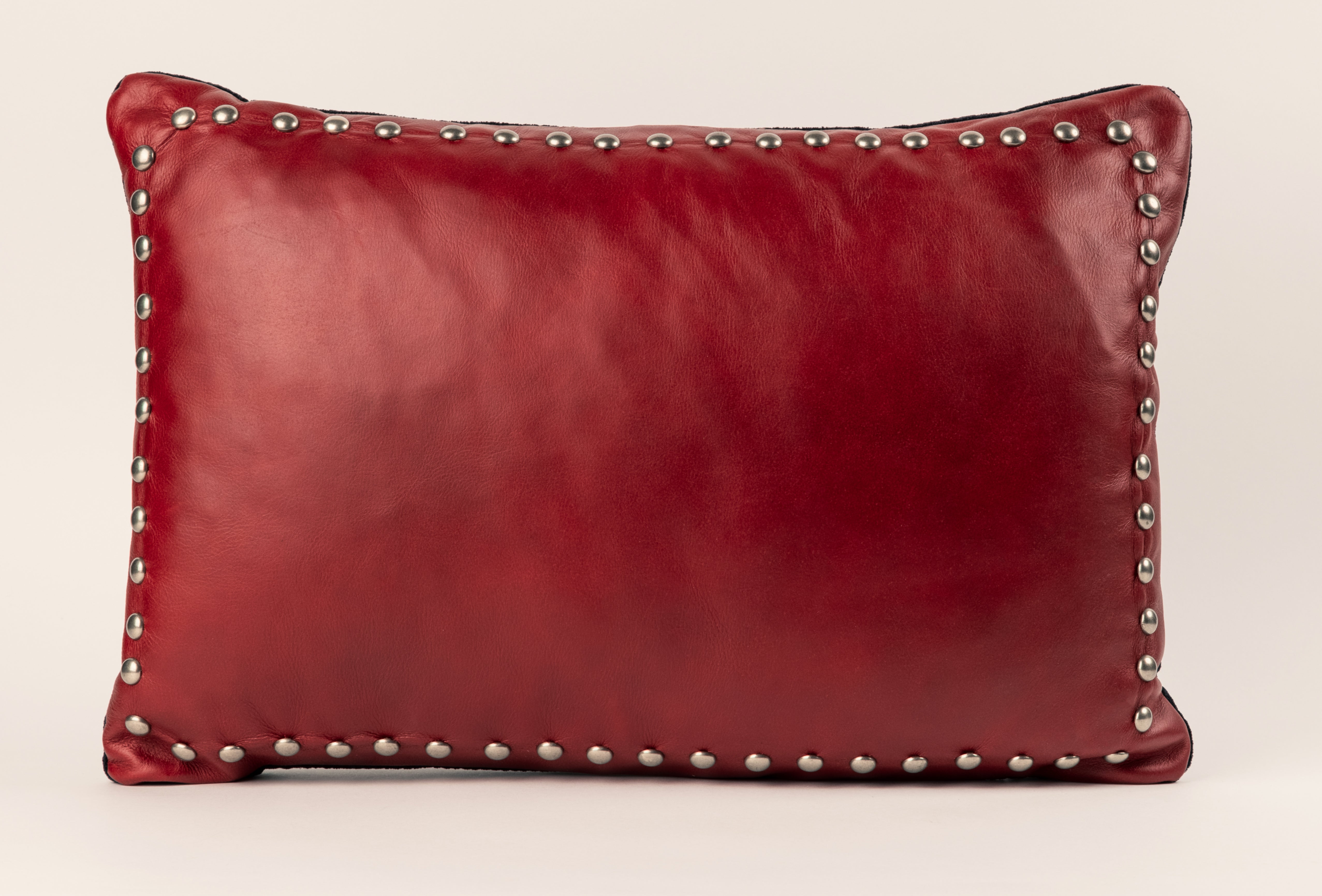 Red color leather front with silver spots
