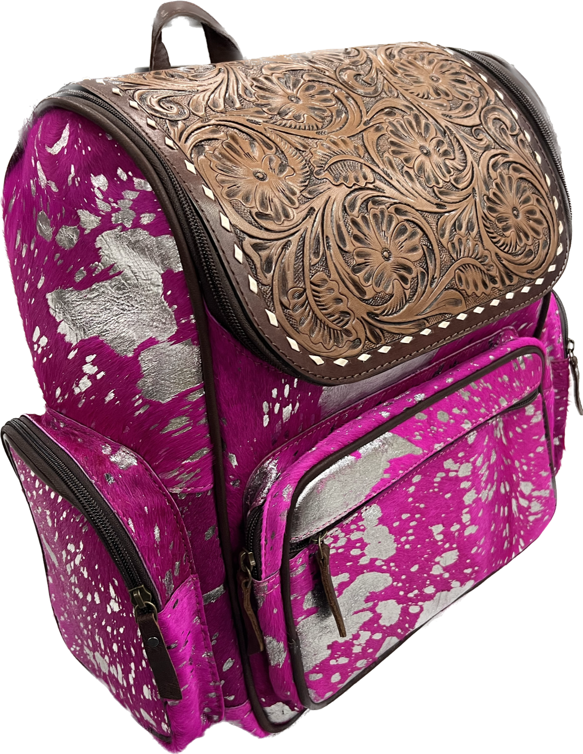 Dolly Backpack Pink & Silver acid wash