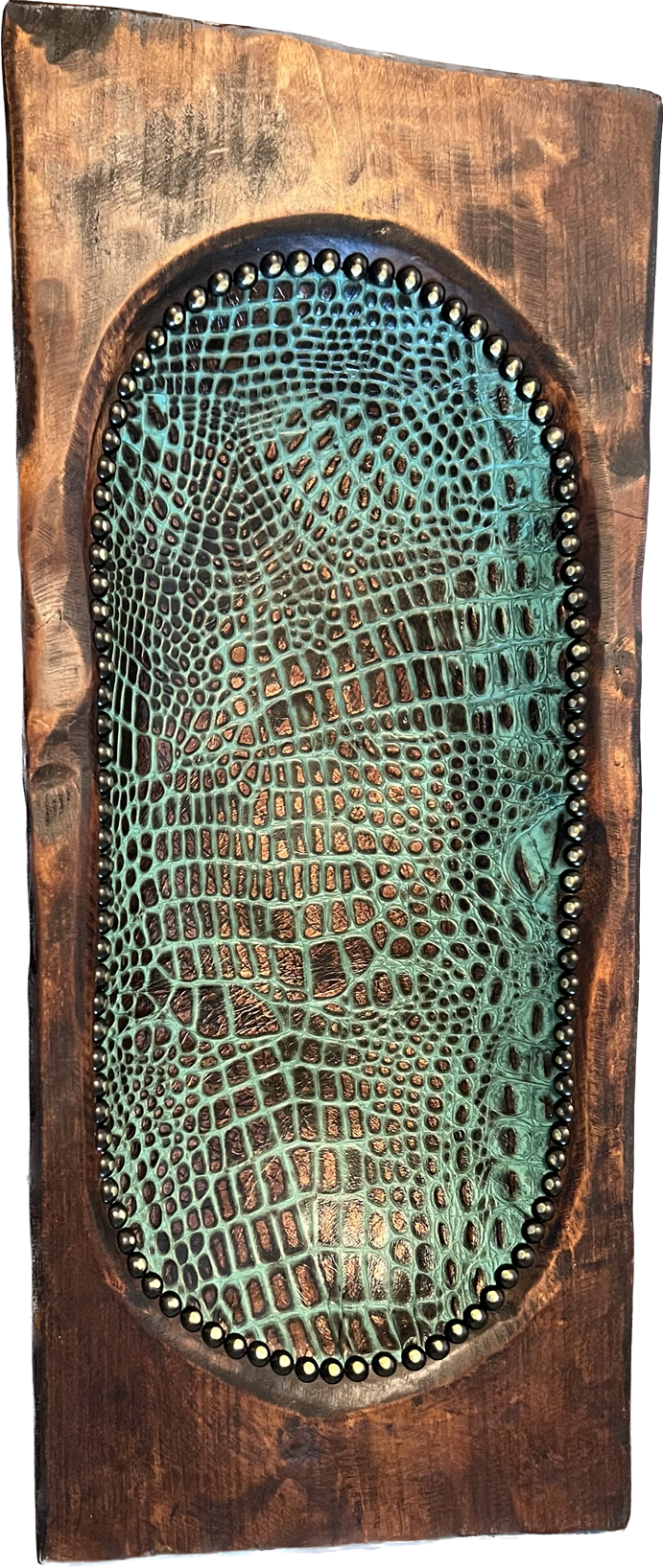 Turquoise Leather Inlay